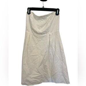 Strapless cotton eyelet dress